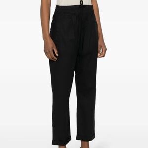 NWT $240 Thom/Krom Black Drop Crotch Straight Leg Cropped Pants Size XS
